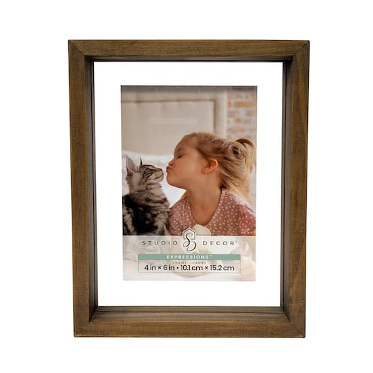 6 Pack: Expressions™ 4" x 6" Brown Linear Wood Float Frame by Studio Décor®